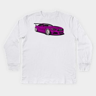 MUSTANG WIDEBODY PURPLE Kids Long Sleeve T-Shirt